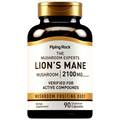 Piping Rock Lion's Mane Mushroom 2100 Mg - 90 Vegetarian Capsules -485282060 image