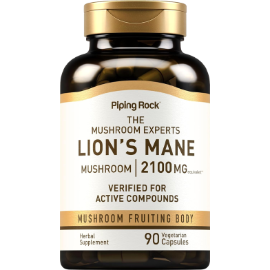 Piping Rock Lion's Mane Mushroom 2100mg 90 Vegetarian Capsules -485282060 image