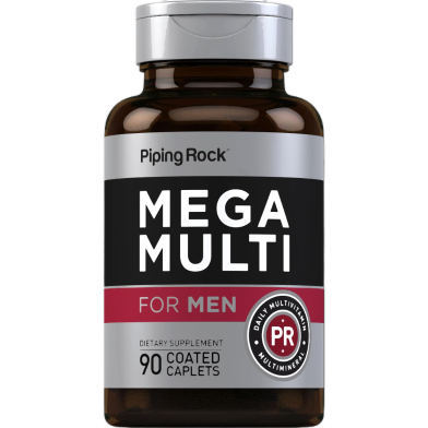 Piping Rock Mega Multi For Men Caplets Coated 90Pcs image