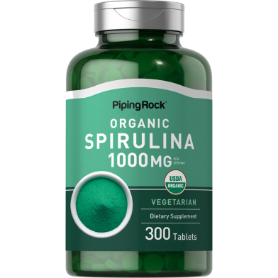 Piping Rock Organic Spirulina 1000 mg 300 Tablets -433659729 image