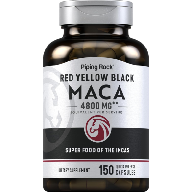 Piping Rock Red Yellow Black Maca 4800mg 150 Capsules -340103170 image