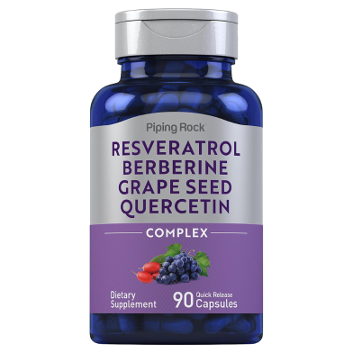 Piping Rock Resveratrol Berberine Grape Seed And Quercetin - 90 Capsules -523539522 image