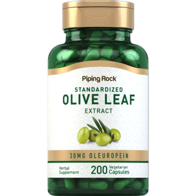 Piping Rock St and Ardized Olive Leaf Extract 30mg Oleuropein 200 Vegetarian Capsules - 840994146793 image