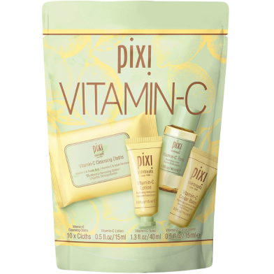 Pixi Vitamin C Cleansing Cloths, Lotion, Tonic And Caviar Balm Set image