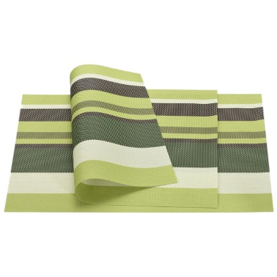Placemat Insulation Mat Coasters Kitchen Dining Table Mat-6 pcs (Green) image
