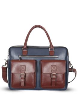 Plain Blue Leather Executive Bag SB-LB420 image