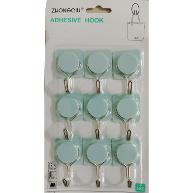 Plastic Home and Kitchen Wall Mount Hanging Hook (9pcs) image