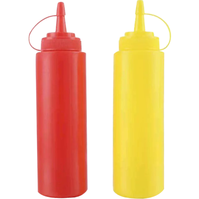 Plastic Sauce and Oil Dispenser Bottle – Squeeze Bottle for Ketchup, Mayonnaise, Oil and More (1 Pair) image