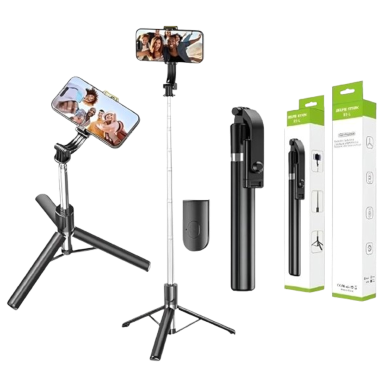 Plokama K9 Selfie Stick Tripod LED Selfie Stick Tripod 5 Feet 7 Inch image