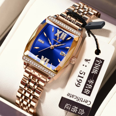 Poedagar 795 Luxury Women’s Quartz Watch – Crystal Stones, Steel Strap image
