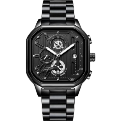 Poedagar Fashion Luxury Chronograph Active Watch Stainless Steel Strap Chronograph Watches Brand Waterproof Luminous Watches for Men 628 image