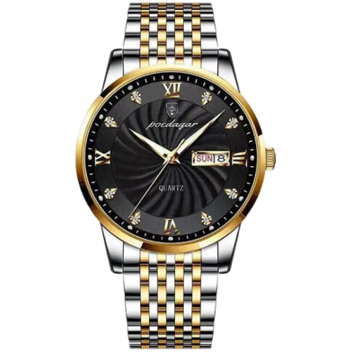 Poedagar Luxurious Stainless Steel Enlightened Mens Sports Quartz Watch image