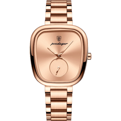 Poedagar Waterproof Luminous Hands Ladies Watch Luxury Rose Gold Irregular Shape Women Stainless Steel Belt Quartz Watche (783) image