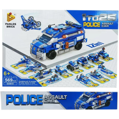 Police Assault Car 12 In 1 Lego Building Blocks Toys For Kids - 569 Pcs (lego_12in1_police_633015) image