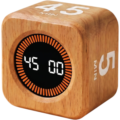 Pomodoro Cube Timer (Wooden): Gravity Sensor Digital Clock - Ostin's Mart image