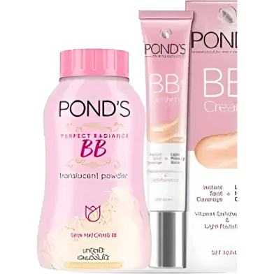 Pond's BB Combo - Pond's BB Perfect Radiance Translucent Faical Powder 50 gm And BB Plus Cream With SPF 30 PA Plus Plus 18 gm - Ivory image