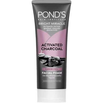 Pond's Bright Miracle Ultimate Detox Activated Charcoal Facial Foam - 90 gm image