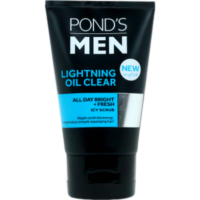 Pond's Men Lightning Oil Clear All Day Bright Plus Fresh Icy Scrub 100g image