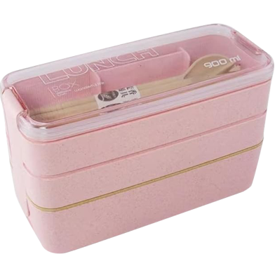 Portable 3-Compartment Tiffin Box Lunch Box (Multicolor) image