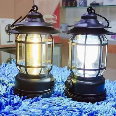 Multifunctional Rechargeable Stepless Dimming Handheld LED Camping Lamp Vintage Portable Lantern Slide 4