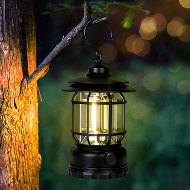 Multifunctional Rechargeable Stepless Dimming Handheld LED Camping Lamp Vintage Portable Lantern Slide 3