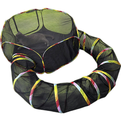 Portable Catio Playground for Cat Run, Kitty and Small Animals - Tent and Tunnels for Outside and Indoor Play image