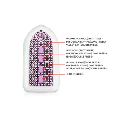 Portable Digital Quran Speaker Rechargeable Audio Player with Full Quran Recitation Slide 2