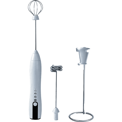 Portable Handheld Coffee Mixer Frother - White image