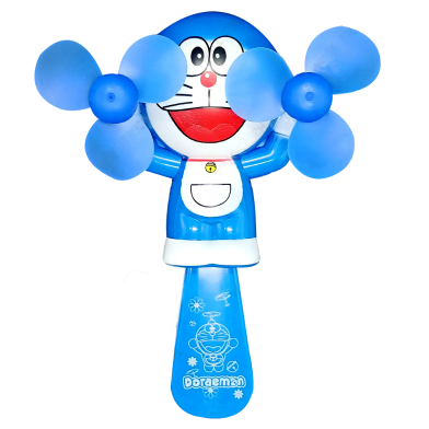 Portable Manual Hand Crank Mini Fan Without Battery Useful While Travelling, Exercising, Outdoor Activities And Power cuts(handfan_double_doreamon) Doreamon image