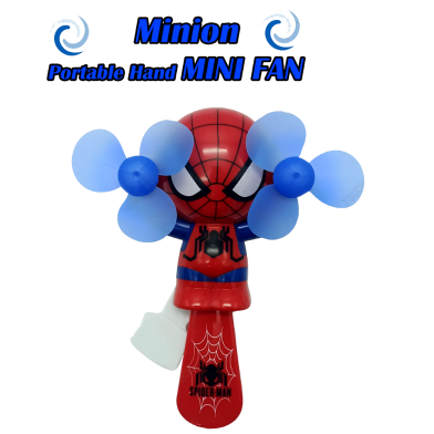 Portable Manual Hand Crank Mini Fan Without Battery Useful While Travelling, Exercising, Outdoor Activities And Power Cuts (handfan_double_Spider man) Spider Man image