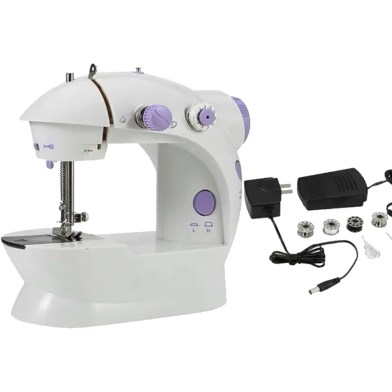 Portable Mini Sewing Machine with Foot Pedal and Adapter - White image