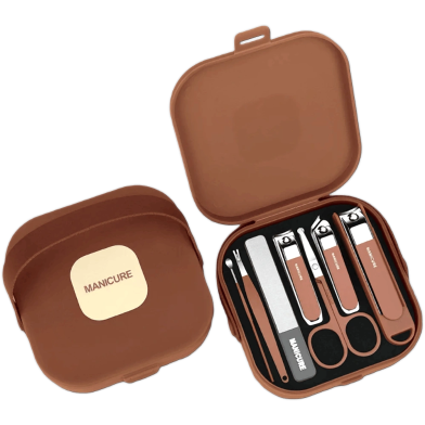 Portable Storage Box 7 Pcs Manicure Care Set - Anti-splash Large Nail Clippers image
