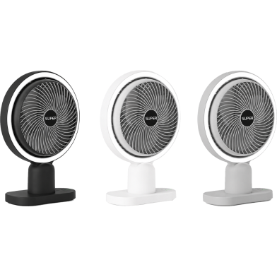 Portable Wireless Mini Fan with Night Light 120 Degree Rotation | USB Rechargeable Quiet Desktop Fan image
