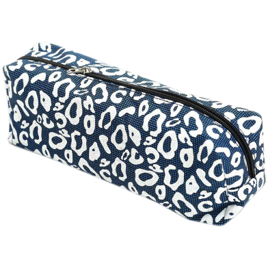 Pouch Bag White And Blue 9x4 Inch image