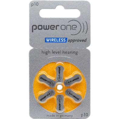PowerOne ACCU Plus P10 Hearing Aid Battery, 6 Batteries Each Pack - Battery - Battery image