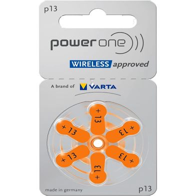 Power One 60 x Hearing Aid Batteries Type 10 13 312 675 Orange image
