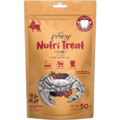 Pramy Nutri Dry Cat Treat Crab 50gm | Cat Snacks image