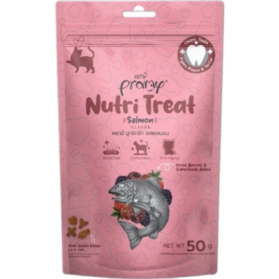 Pramy Nutri Dry Cat Treat Salmon 50gm | Cat Snacks image