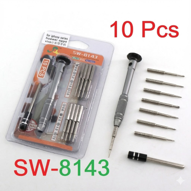 Precision Screwdriver Set 10 in 1 Repair Tool Kit With Magnetic Steel Bits Precision Aluminum Handle and Steel Long Shaft Repair Precision Screwdriver Set image
