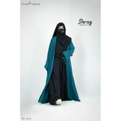 Glam Touch Premium 3 Part Shrug Abaya Set image