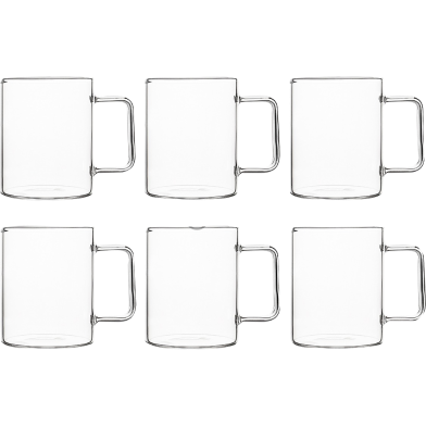 Premium Borosilicate Glass Cup Set 220ml 6 Pcs image