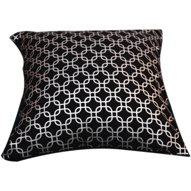 Agrey Hometex Premium Cotton Cushion Cover Silver Sparkle 14x14 Inch image