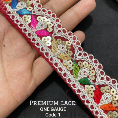 Premium Embroidered Sequence Fancy Lace For Saree And Dress image