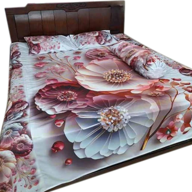 Premium King Size 3D Design Bed Sheet image