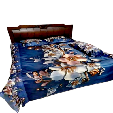 Premium King Size 3d Design Bed Sheet With 2 Pillow Cover And 1 Side Pillow Cover image