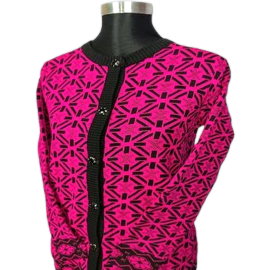 Premium Quality Free Size Short Cardigan Button-Down Knit Sweater For Ladies image