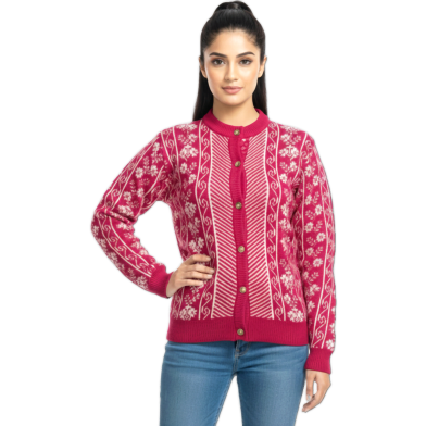 Premium Quality Free Size Short Cardigan Button-Down Sweater For Ladies image