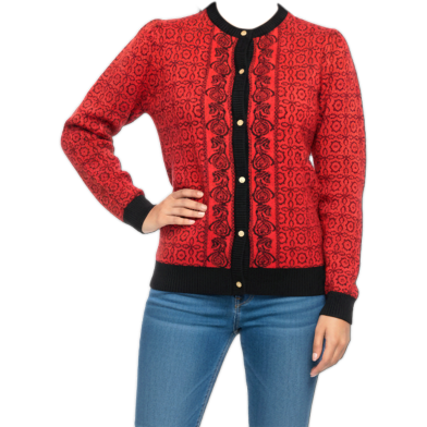 Premium Quality Free Size Short Cardigan Button Down Knit Sweater For Ladies image