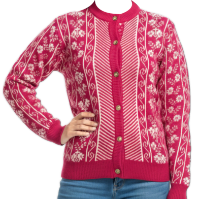 Premium Quality Free Size Short Cardigan Button-Down Sweater For Ladies image