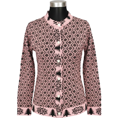 Premium Quality Free Size Short Cardigan Button-Down Knit Sweater For Ladies image